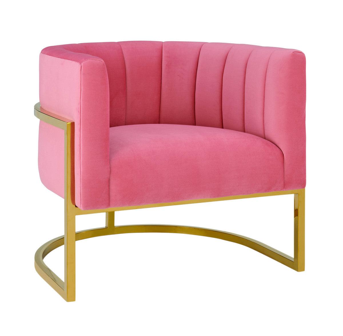 Magna Rose Pink Velvet Chair - Euro Living Furniture